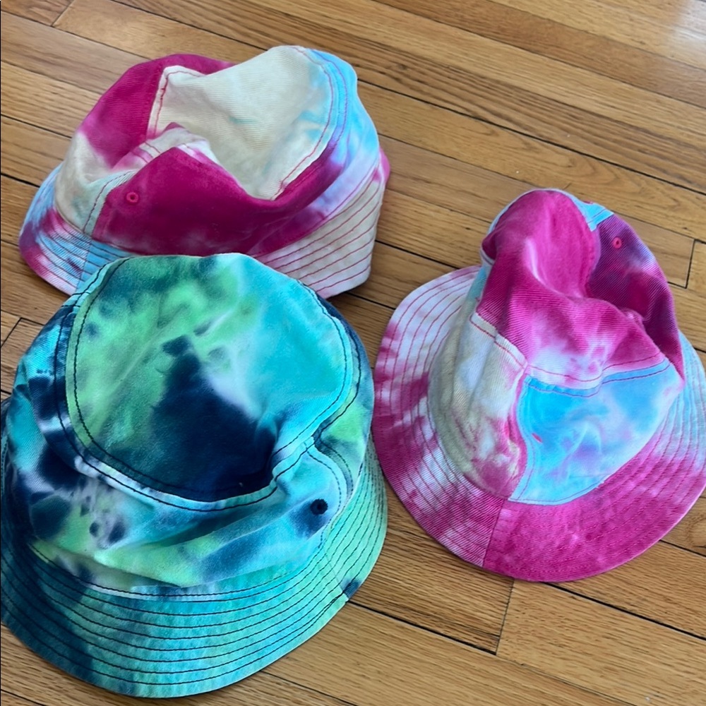 Vibrant Pink and Blue Tie-Dye Bucket Hat